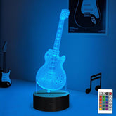 Attivolife guitar lamp 3D illusion provides a stunning night light for ambient photography.
