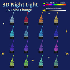 Attivolife guitar lamp timer feature enabling automatic lighting for bedtime rituals.