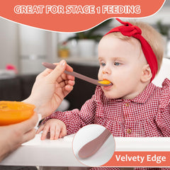 ATUERAY bendable-handle feeding spoons easing parent angles for better grip and less mess.