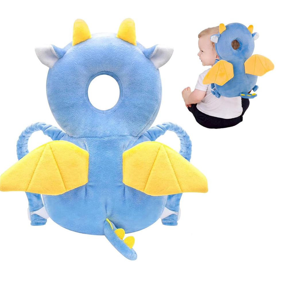 AUKOUPCIL baby head protector backpack front view with cushioned fabric and breathable comfort.