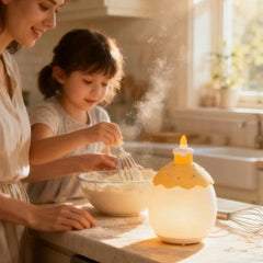 AuroraNiteBeam egg night light showing dimming levels for flexible bedroom lighting