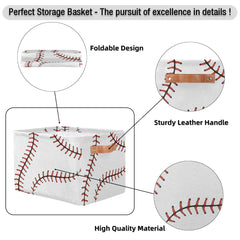AUUXVA Baseball Stitches Basket top steel ring maintains shape