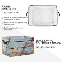 AUUXVA rustic starfish design storage bin showcases coastal style while corralling essentials