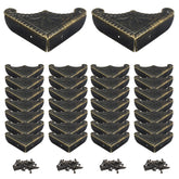 Auvotuis antique bronze corner protector close-up showing smooth edges for safe furniture use.