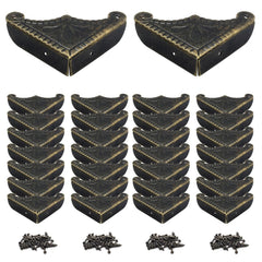 Auvotuis antique bronze corner protector close-up showing smooth edges for safe furniture use.