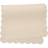AVA + OLIVER vegan leather baby changing mat, cream scallop open, ideal for on-the-go diaper changes.