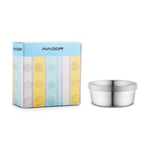 Avador 18/8 stainless steel bowls set for dining with dishwasher-safe convenience.