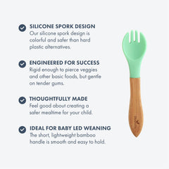 Avanchy spork utensils with soft tips enable safe, kid-friendly feeding during BLW.