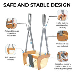 Adjustable rope buckle on AVDAR chair enables easy angle and length tweaks