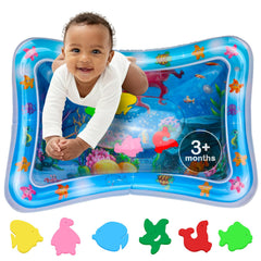 AVEC MAMAN tummy time mat blue with center water for interactive play