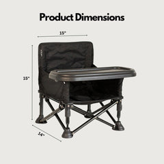 Avee & Co portable booster chair in compact fold fits small spaces at home or park