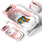 AVIDOR Baby Bathtub folded pink design for easy storage and quick setup