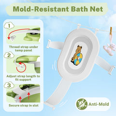 AVIDOR baby bathtub folded-compact demonstrates easy storage for travel and quick cleanup