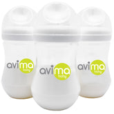 Avima baby bottle set with wide neck supports easy cleaning and comfortable feeds (3-6 months).