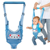 AVIZCVE baby walking harness sky blue bear shows breathable comfort for practice.