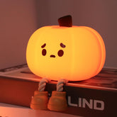 Avolend LED Pumpkin Night Light front view with soft glow for nursery.