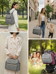 Awanhe diaper bag backpack open compartments for organized essentials like diapers and bottles.
