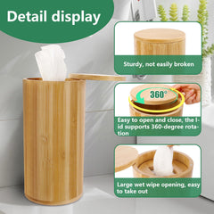 Axcoix Bamboo Wipes Dispenser 2x2 inch outlet allows easy wipe retrieval