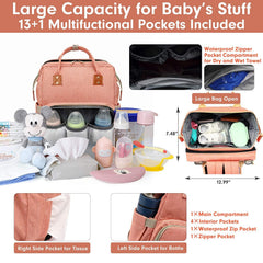 Axone diaper bag backpack wide opening aids quick access