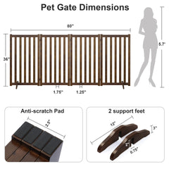 Axeman solid wood dog gate folding panel, space-saving room separation