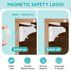 Axfvd magnetic cabinet locks on cabinet door highlight seamless fit with decor.
