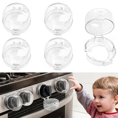 Axfvd stove knob covers on stove demonstrating clear visibility and safety