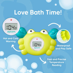 Aycorn floating bath toy thermometer gently measures temperature while entertaining infants.