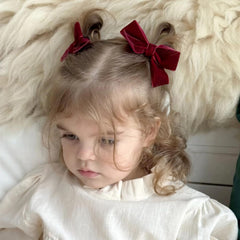 Ayesha velvet bow styled with a festive Christmas outfit.