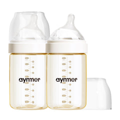 Aynmer PPSU natural baby bottle 8oz shows clear material and sturdy heat resistance for warm feeds.