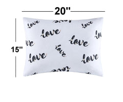 Azi 2 Love Print toddler travel pillow cover close-up stitching highlights durable zipper and fabric
