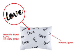 Azi 2 Love Print toddler travel pillow cover side zipper for easy on-off