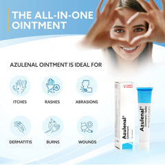 AZULENAL Ointment close-up highlights guaiazulene ingredient as the active component.