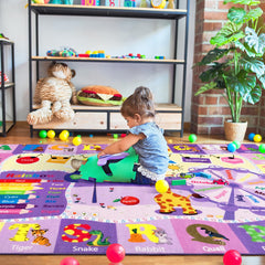B BENRON kids rug shapes and colors supports early math and color recognition.