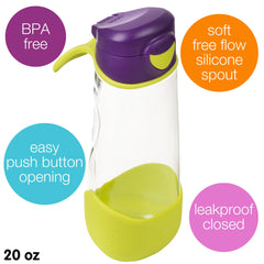 b.box leak-proof and spill-proof lid demonstrates secure closure on the go.