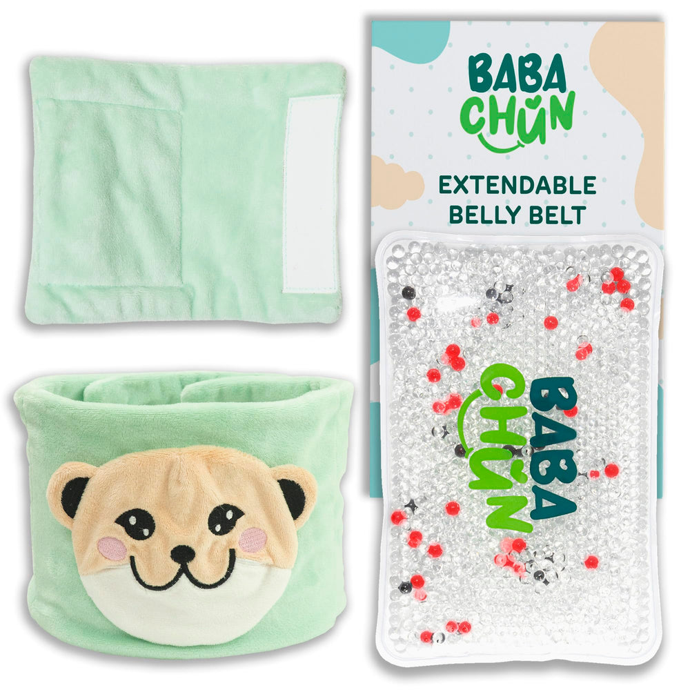 BabaChun extendable belly belt on infant offering tummy comfort and pressure