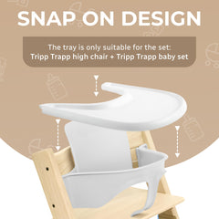 Babarta high chair tray edge detail highlights smooth edges for safe handling