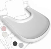 Babarta high chair tray for Stokke Tripp Trapp, front view with matte white finish for a clean feeding setup
