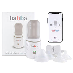Babba Care bottle cooler base for on-the-go cooling convenience.