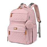 BabbleRoo diaper bag front view pink, showing large capacity for on-the-go parents