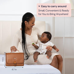 BabbleRoo changing pad folded for travel fits in a diaper bag