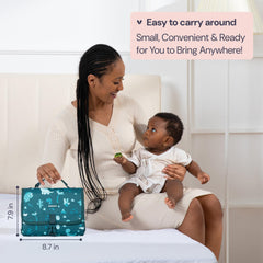 BabbleRoo changing pad open shows ultra-lightweight design for easy diaper changes.
