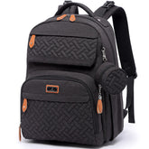 BabbleRoo diaper bag backpack front view shows roomy storage for on-the-go families.