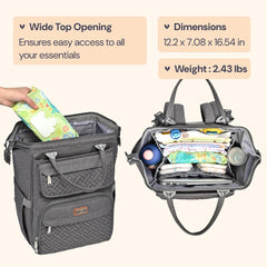BabbleRoo diaper bag backpack interior compartments illustrate organized storage for baby essentials