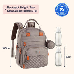 BabbleRoo diaper bag interior pockets highlighting 19 pockets and insulated bottle slots