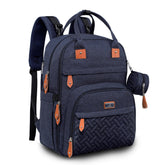 BabbleRoo Diaper Bag Backpack navy front view shows spacious storage for on-the-go baby essentials