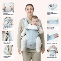 BabbleRoo Grow Carrier in back carry position for longer excursions.