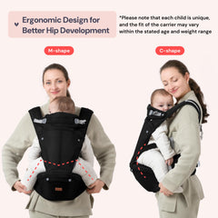 BabbleRoo Grow Carrier front carry setup for close contact shopping