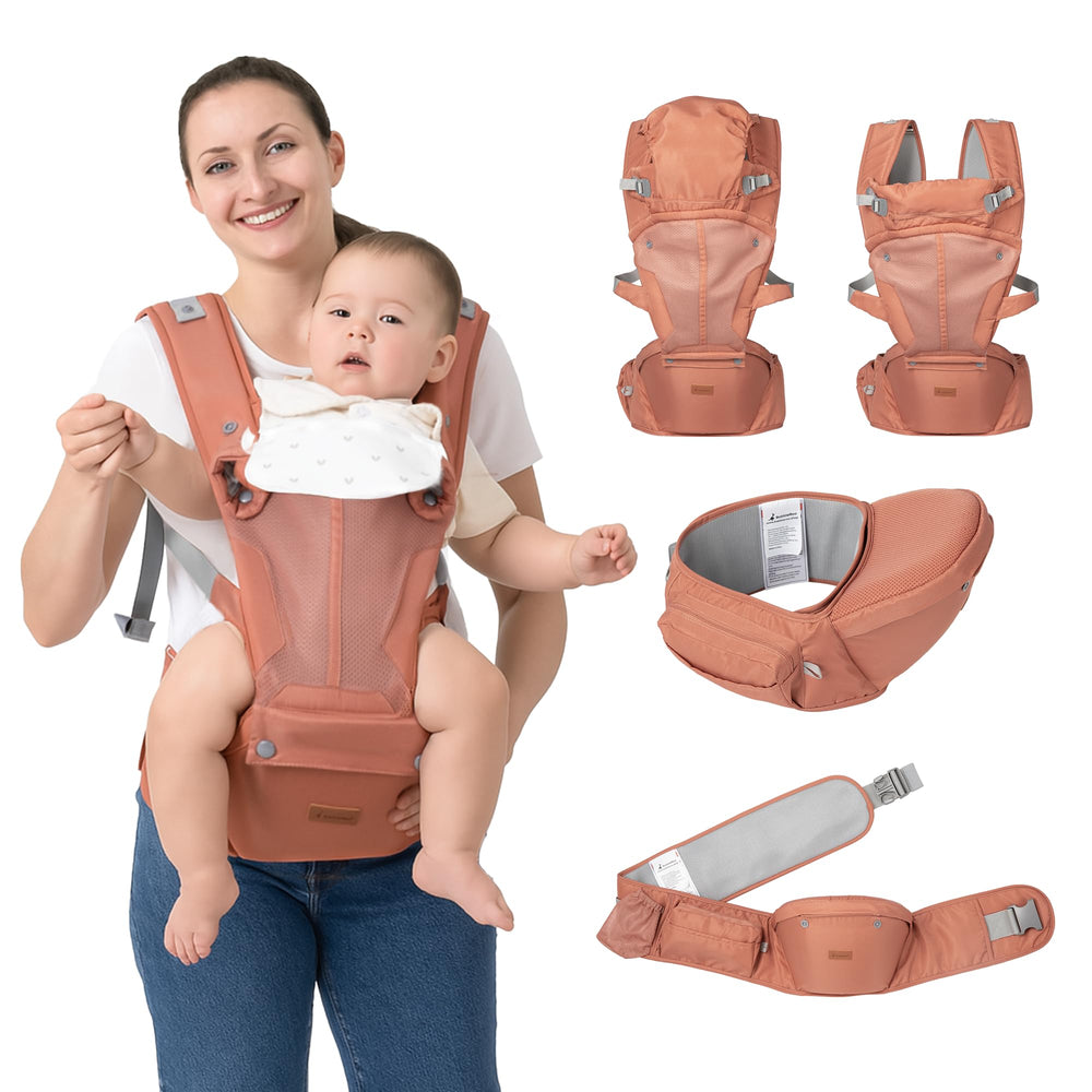 BabbleRoo Grow Carrier hip-seat view for secure hands-free baby support