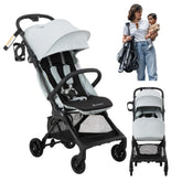 BabbleRoo Hoplite folded for overhead-bin travel, ultra-light design for air trips.