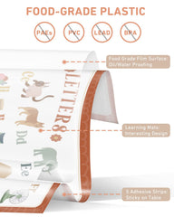 Babebay placemats in a restaurant scene illustrate mess-free dining options.